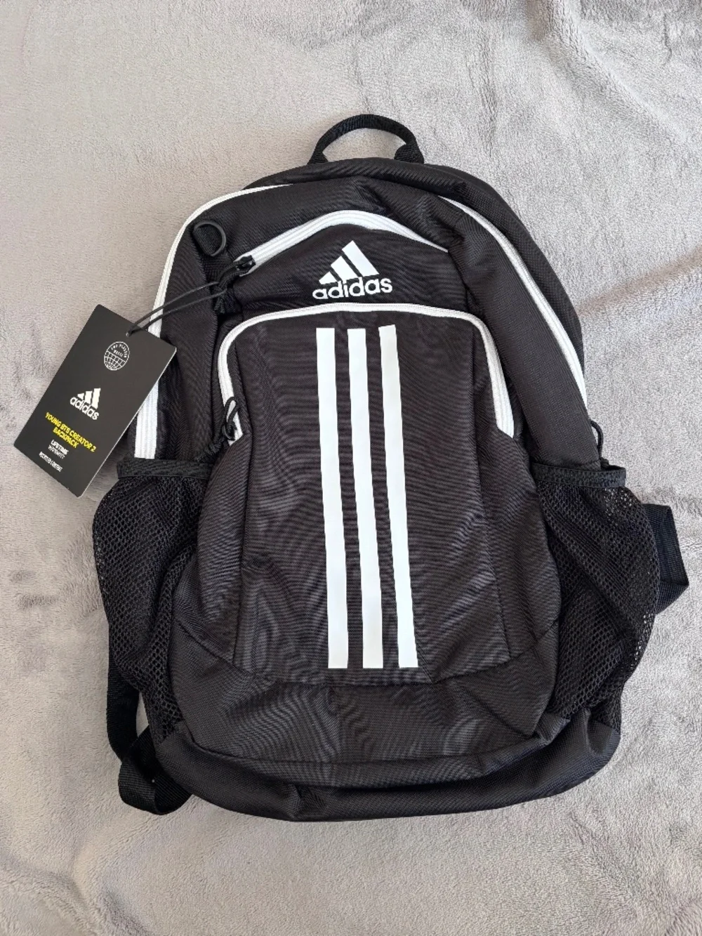 ADIDAS Kids School Backpack Black / White Young BTS Creator 2 - NWT